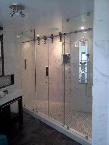 Binswanger Glass Barn Door Sliding Shower Door